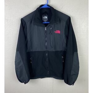 The North Face Denali Women’s Black Fleece Full Zip Jacket With Pink Logo Size M